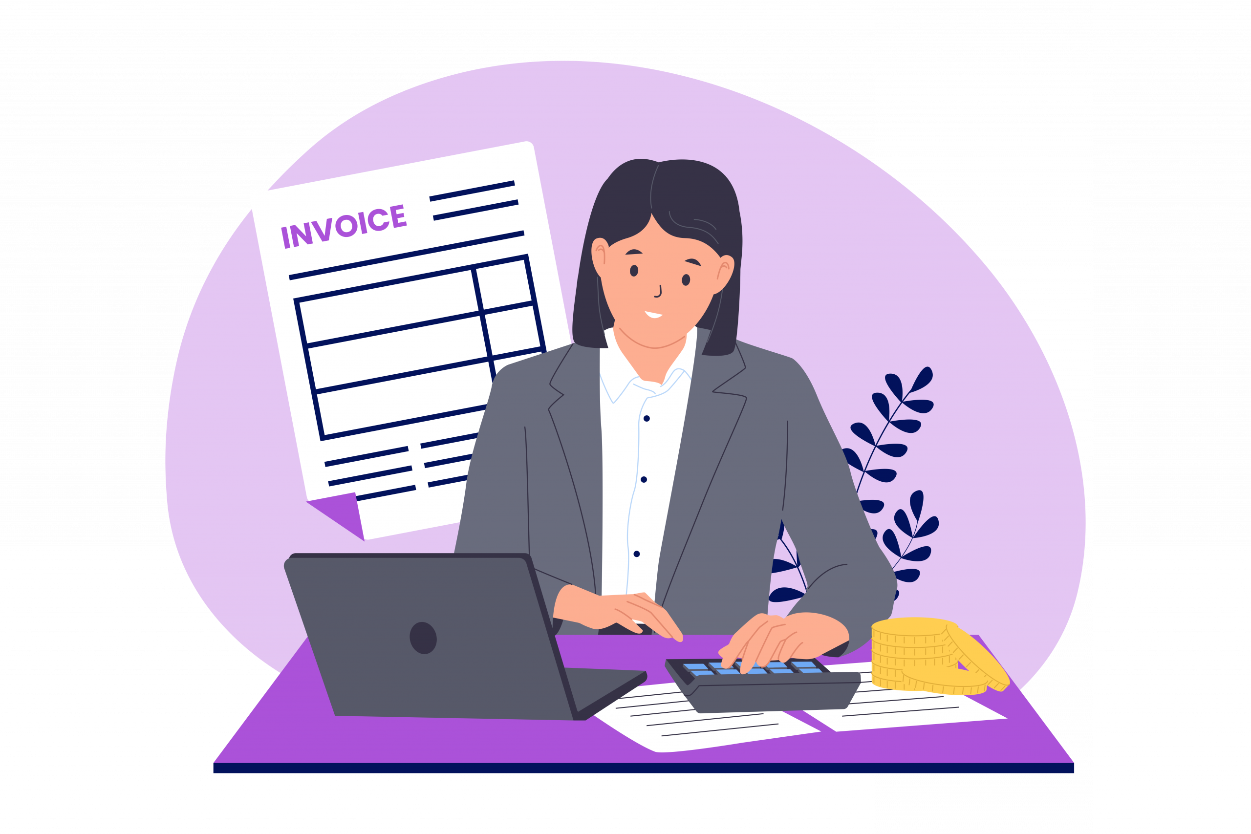 Invoice - a graphic showing creating an invoice